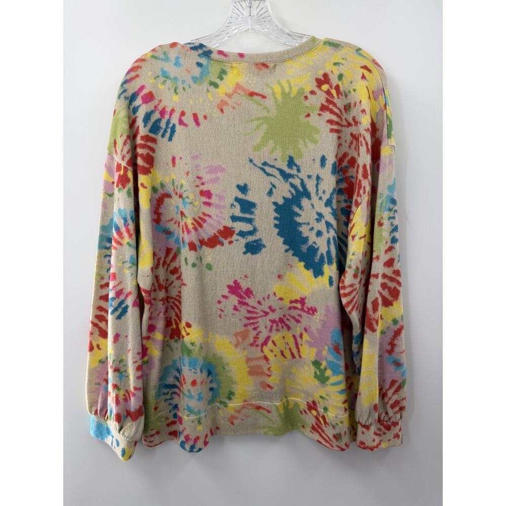 Aldomartins Women's Cotton Tie Die Scoop Neck Sweater Size Medium - Picture 8 of 9